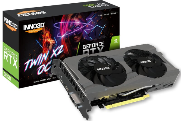 Inno3D NVIDIA GeForce RTX 3050 Twin X2 OC 8GB GDDR6